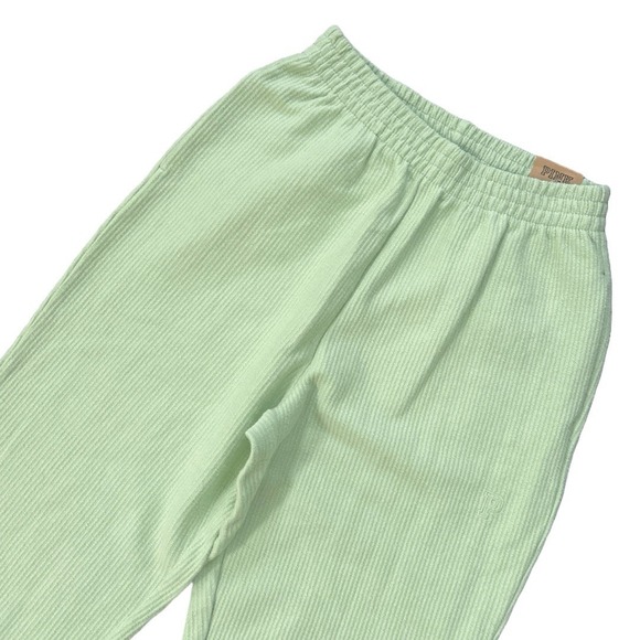 Victorias Secret PINK Heavyweight Rib High Waist Campus Jogger Pants Green S NWT - Picture 2 of 7